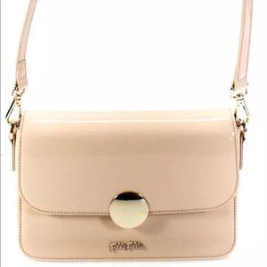 FOLLI FOLLIE Patent Leather Box Mini Clutch Bag Beige